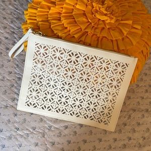 White Tory Burch wristlet